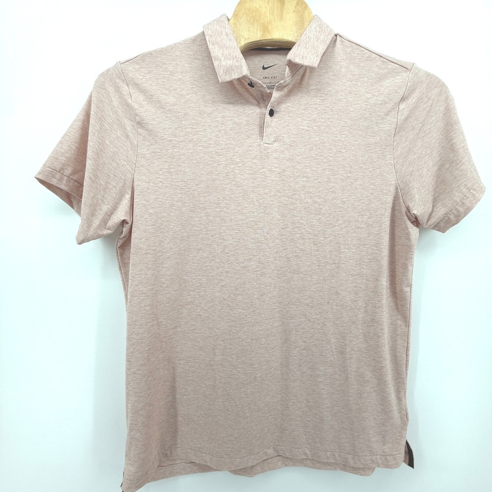 NIKE GOLF‎ Polo Shirt Men L Pink Tour Performance Dri Fit Wicking sport